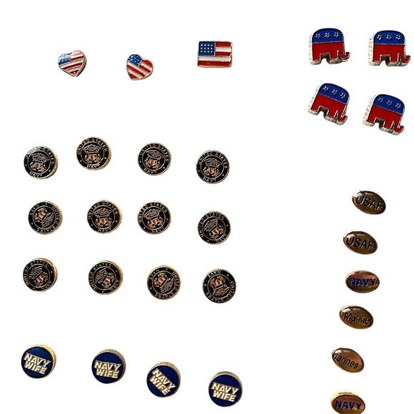 Lot of 60+ Pcs Floating Locket Jewelry Charms Military Army Navy Police Politics - Picture 9 of 9